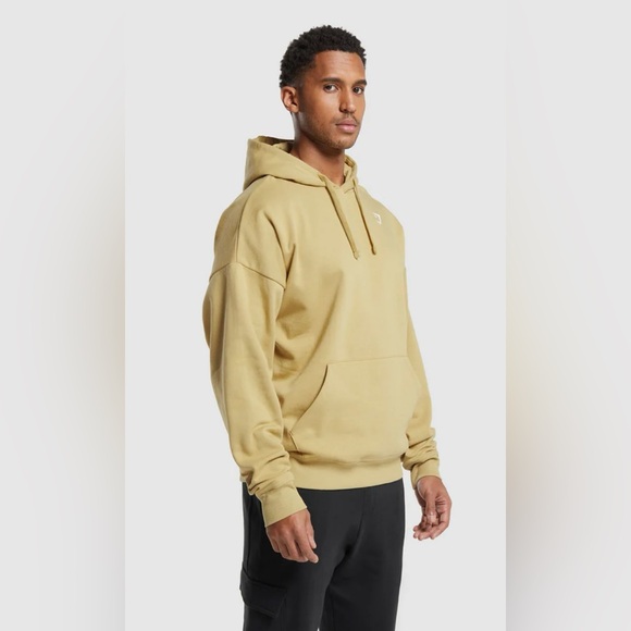 GYMSHARK Men’s Small Crest Oversized Hoodie Khaki Yellow- NWT - Picture 4 of 6